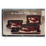 Circa Collection 3pc Deco. Lacquer Trays