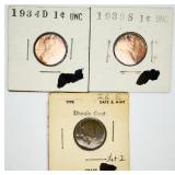 3 Semi-rare Lincoln Pennies