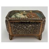RARE Vtg. Ornate Metal "Mardi Gras" Jewelry Box