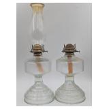 *2 Vtg Eagle 12" Oil Lamps