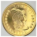 Replica 1795 Capped Bust Liberty Gold Plated Token