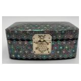 Vtg. East Asian Lacquer & MOP Inlaid Jewelry Box