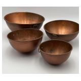 Copper Round Bottom Nesting Mixing Bowls