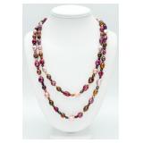 Long Multi-color Pearl Necklace