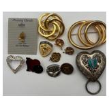 12 Goldtone & Silvertone Pins
