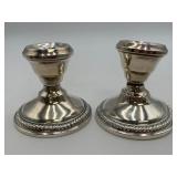 VTG Weighted Sterling Silver Candlestick Holders