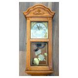 Vtg. D&A Oak Wood Rectangular Wall Clock