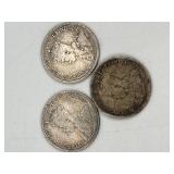 3-90% Silver Canada 10 Cent Coins
