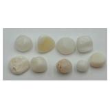 Lot of Tumbled White Agate(?) Stones