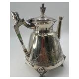 Victorian Egyptian Revival Silver Plated Tea Pot