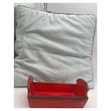 Vtg Metlox Poppytrail Bread Tray & Green Pillow