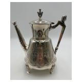 Victorian Egyptian Revival Silver Plated Tea Pot