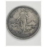 1908 Filipinas One Peso Silver Coin 80% Silver