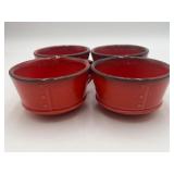 4 Metlox Poppy Trail Red Rooster Coffee Cups