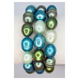 3 Multi Color Cultured Pearl Bracelets