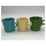3 Fiestaware Cups Coffee Mugs