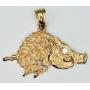 Incredible 14K Razorback Pendant w/ Diamond Eye
