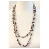 Gray, Green, Pink, & Blue Pearl Necklace