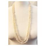 White Pearl & Quartz Necklace