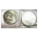 2 1965 Elizabeth 2 Churchill Coins