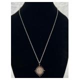 Pretty Vintage Halo or Sunburst Pendant on Chain