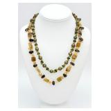 925 2-Strand Multiple Natural Stone Necklace