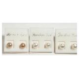 3 Pairs of Freshwater Pearl Stud Earrings