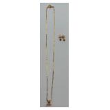 Gold Tone & CZ Fashion Necklace & Earring Set