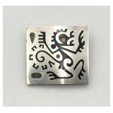 Sterling Silver Square Pin/Pendant from Mexico