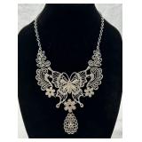 Fancy Filigree Butterfly Necklace