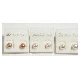 3 Pairs of Freshwater Pearl Stud Earrings