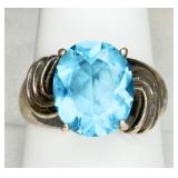 Sterling Silver Aquamarine Ring