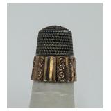 Sterling Silver Thimble w/ Gold Overlay