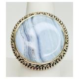 Sterling Silver Blue Lace Agate Ring