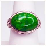 Sterling Silver Green Turquoise Ring
