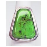 Sterling Silver Green Turquoise Ring By Barse