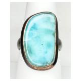Sterling Silver Larimar Cabochon Ring