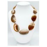 925 Large Banded Brown Agate Necklace