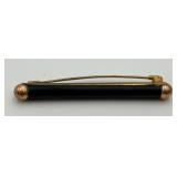 Antique Black & Gold Tone Mourning Pin