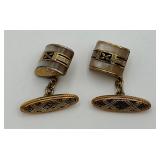 Vtg. Art Deco Gold-tone MOP Cufflinks