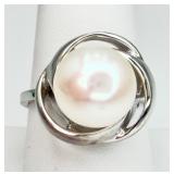 Sterling Silver Pearl Ring
