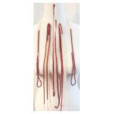 4 White & Coral Necklaces