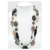 925 2-Strand Multiple Natural Stone Necklace