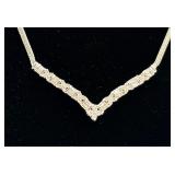 14K White Gold Genuine Diamond Necklace