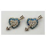 Pair of Vintage Pierced Heart Scatter Pins
