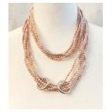 4-Strand Pink Pearl Necklace