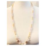 925 Pink Pearl & Quartz Necklace