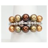 Sterling Silver Honora Pearls Ring