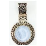 Sterling Silver Blue Lace Agate Pendant