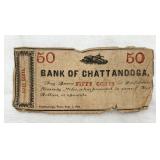 Rare 1862 Civil War Era Bank of Chattanooga Note